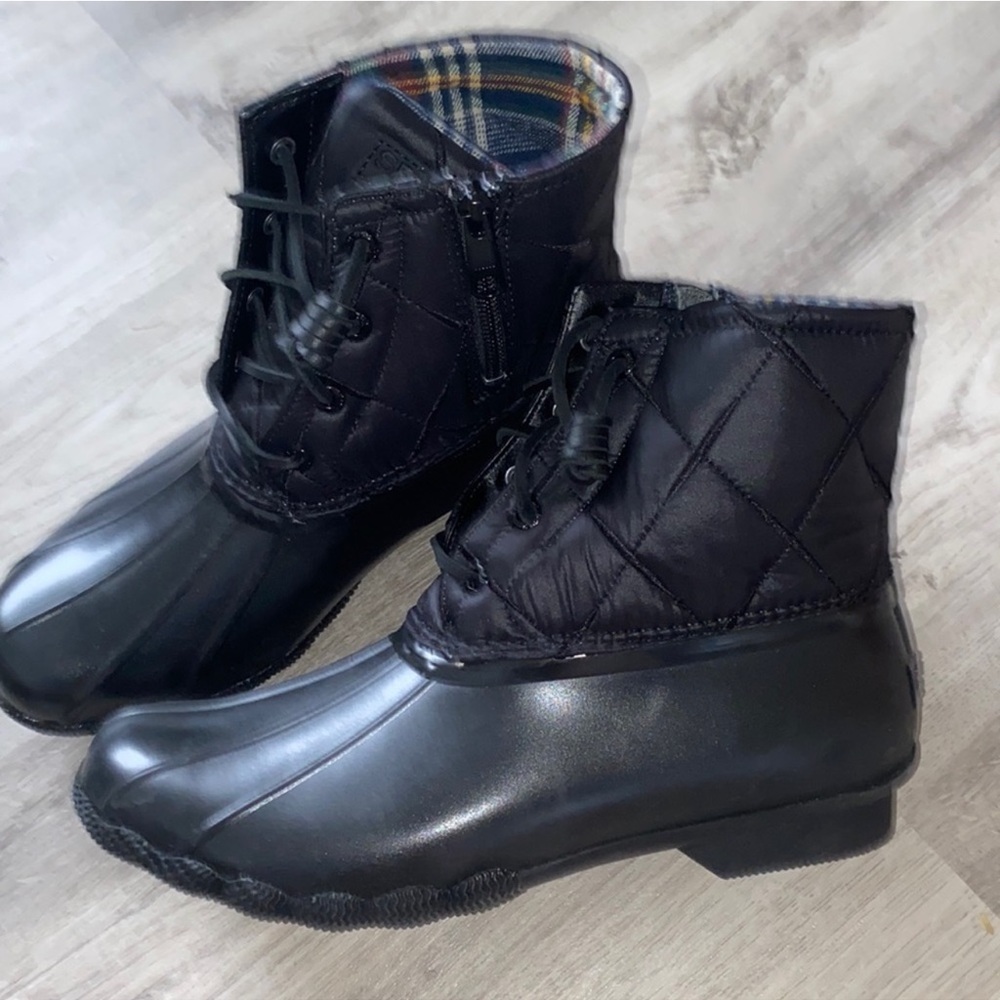 Black Sperry Duck Boots